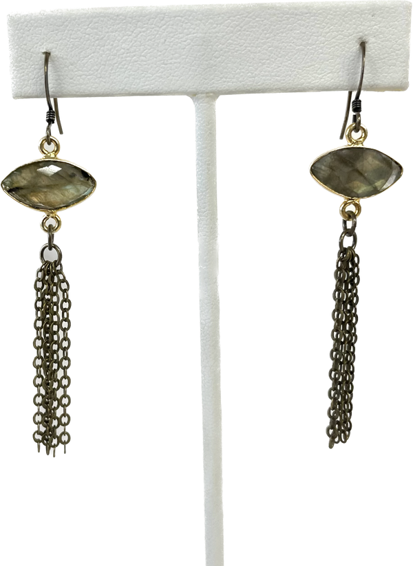 Labradorite Marquis Tassel Earrings