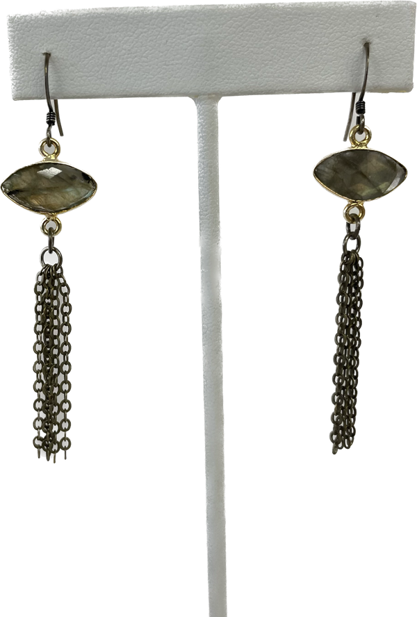 Labradorite Marquis Tassel Earrings