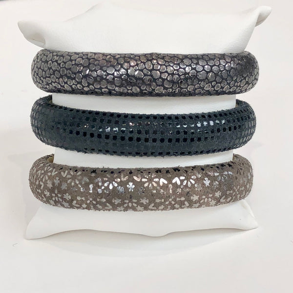Suede Bangles with Pattern