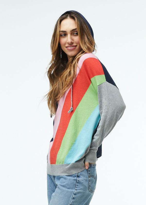 Wide Stripe Hoodie Sweater