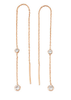 Amy and Annette - Sterling Silver Drop Pull Through Drop Earrings with Swarovski