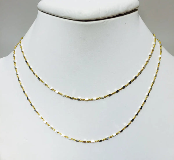Dainty Double Layered Mixed Metal Satellite Necklace