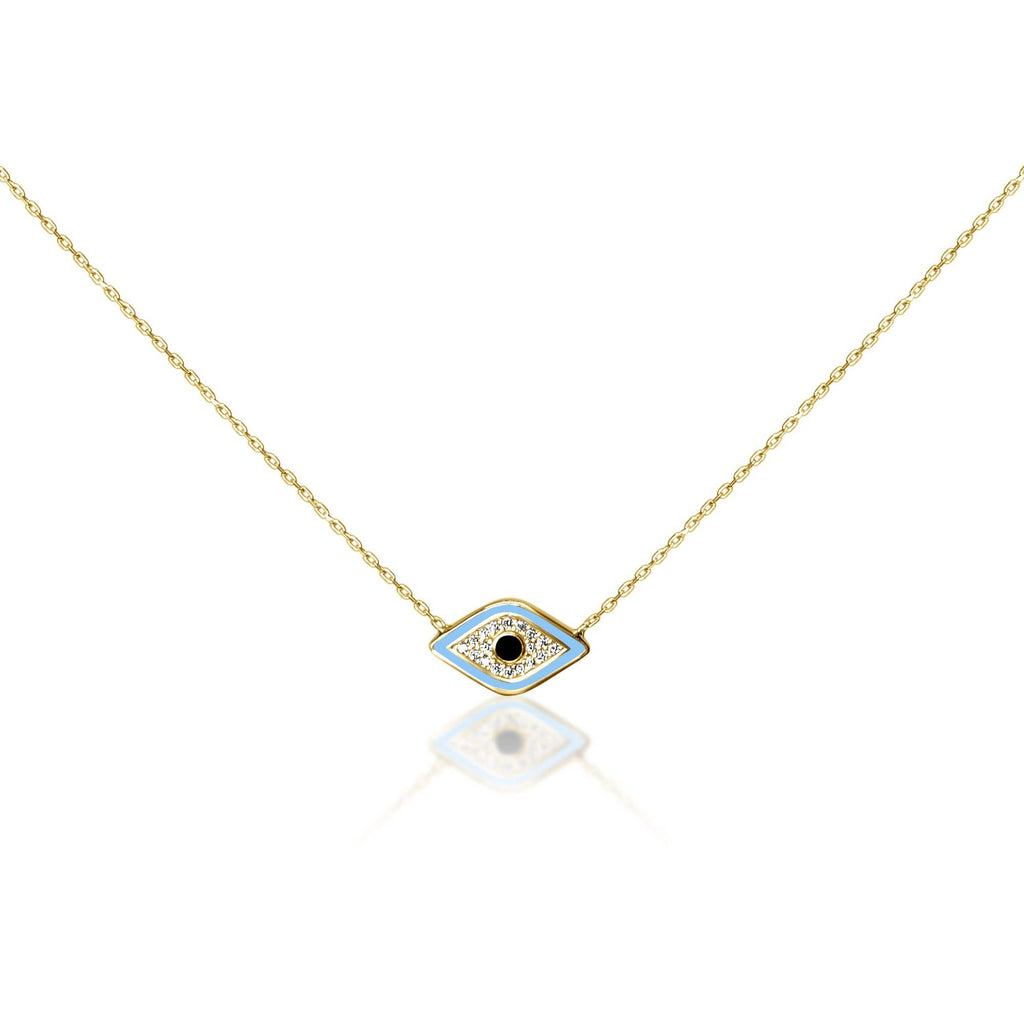 Gold Chain Evil Eye Baby Blue Pendant