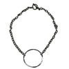Short Gunmetal Cable Chain With Large Circle