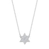 Sterling Silver Sparkling Jewish Star Necklace