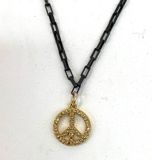 Diamond Peace Sign Necklace