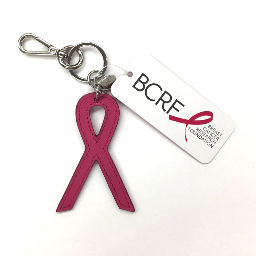 Leather Breast Cancer Logo Keychain