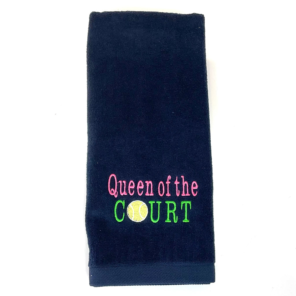 Queen Of The Court Embroidered Tennis Towel