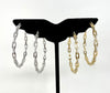 2" Sterling & Gold Link Chain Hoops