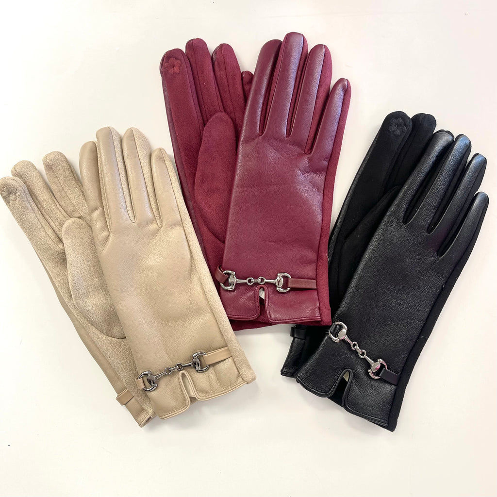 Elegant Horse-Bit Touch Gloves