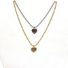 2 MM Beaded Heart Necklace