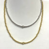 3MM Brass Beaded Ball With Pave Ball Necklace