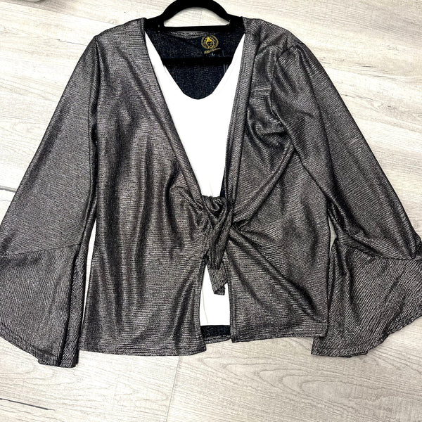 Lurex Bell Top Wrap Jacket