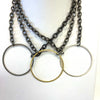 Short Gunmetal Cable Chain With Large Circle