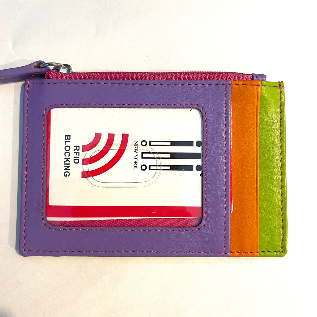 ILI Small Credit Card Holder with Zipper Pouch
