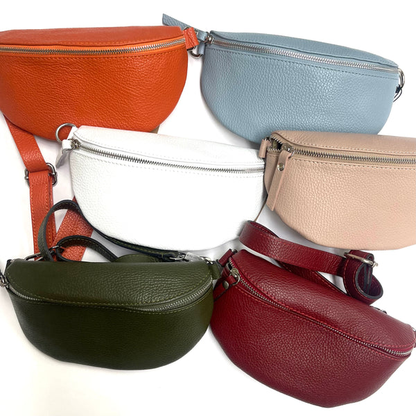 Small Genuine Leather Hip Bag From Italy