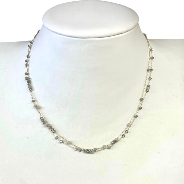 Delicate Layered Crystal Necklace