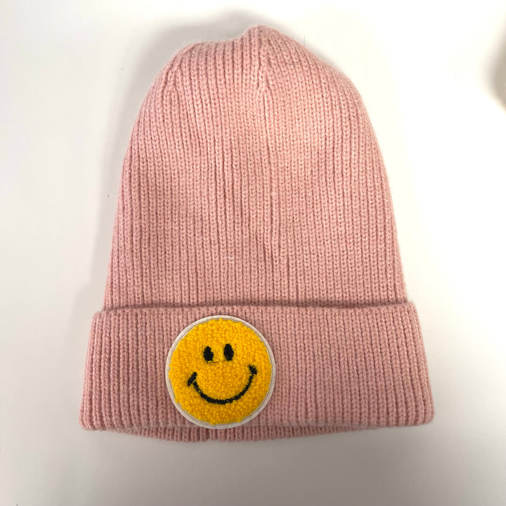 Smiley Patch Knit Hat