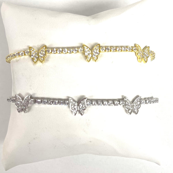 CZ Butterfly Tennis Bracelet