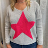 Silver Lurex With Hot Pink Star Sweater