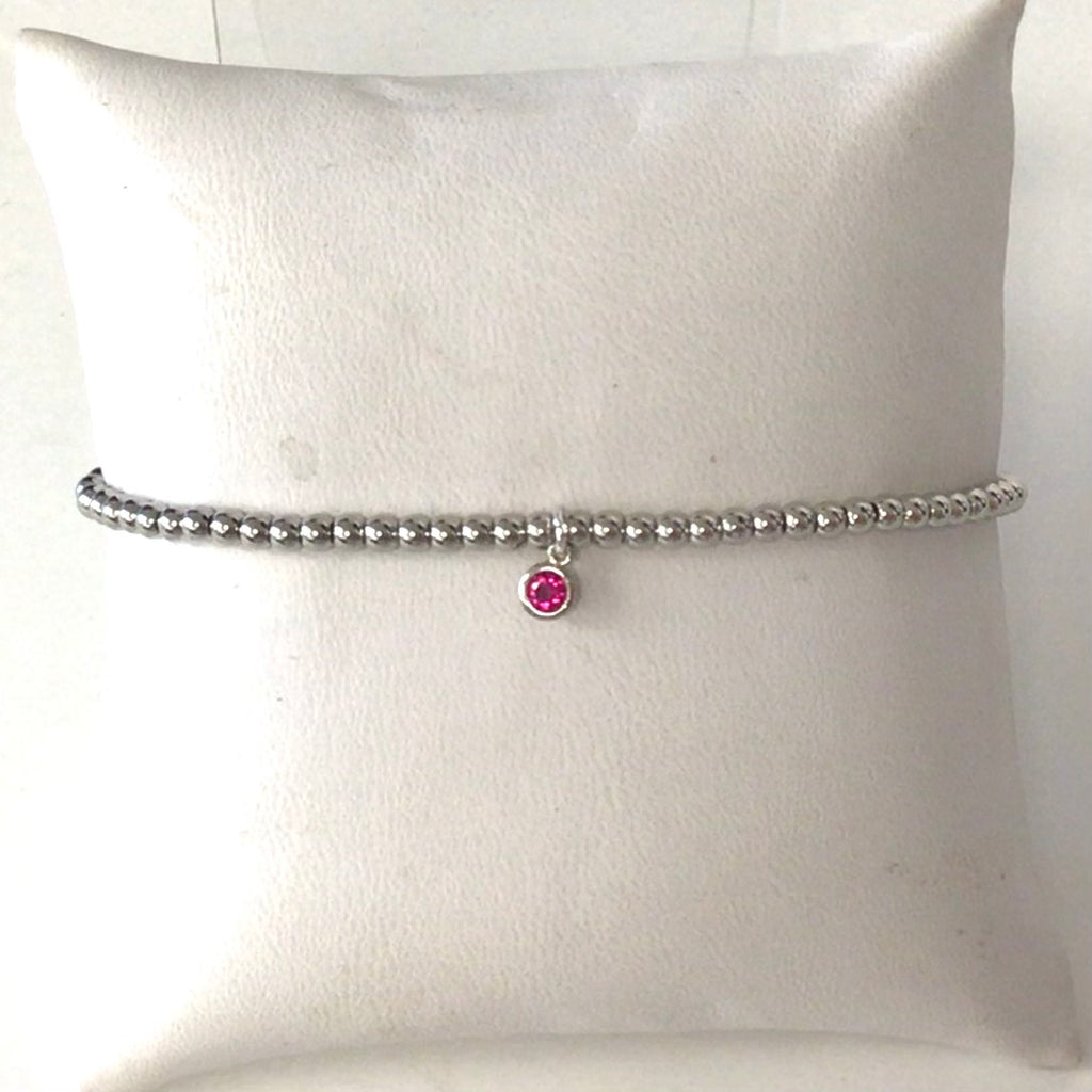 Crystal Charm Beaded Stretch Bracelet