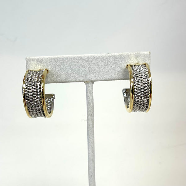 Two-Tone Wide Cable Earring