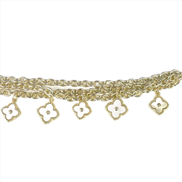 Genuine Pearl Clover Charm Bracelet