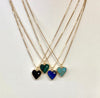 Stone Heart With CZ Stone Necklace