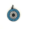 Small Evil Eye Charm with Blue and Black CZ