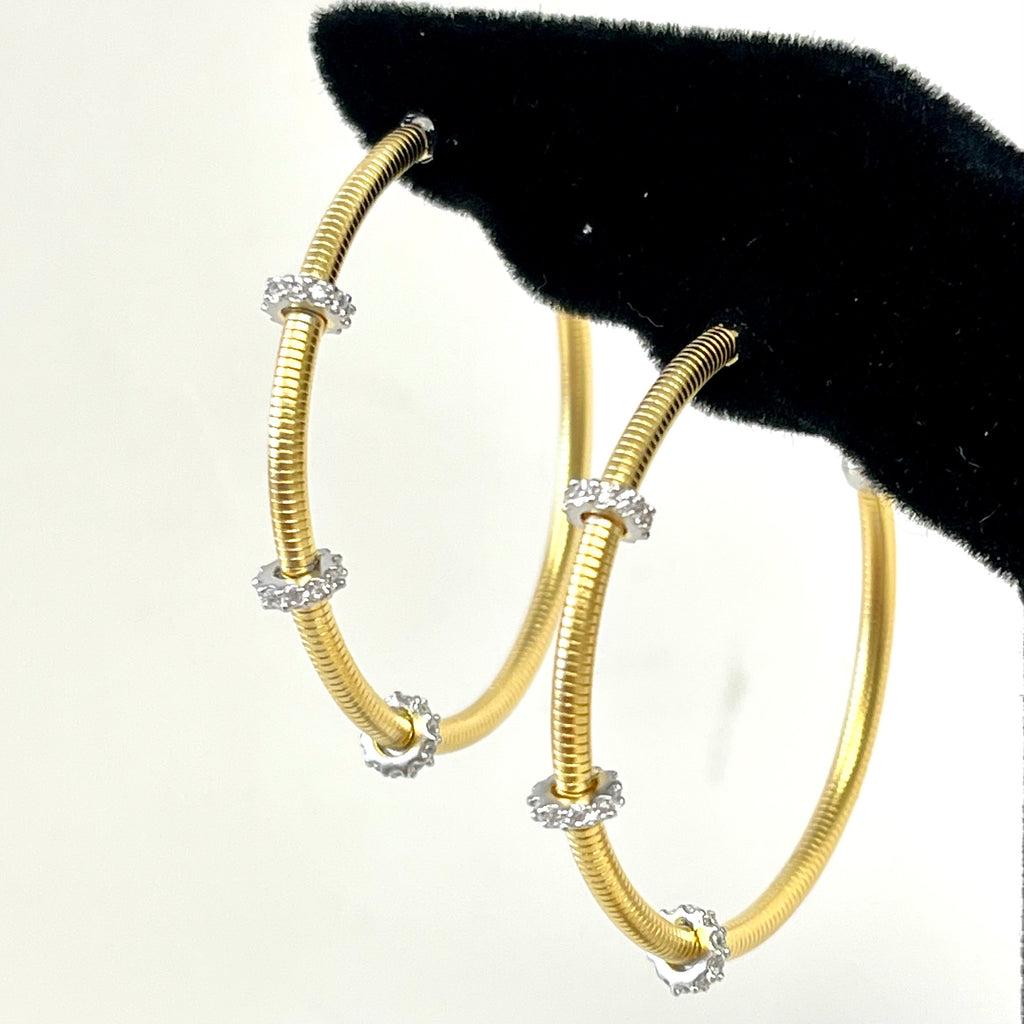 Sterling Silver Hoops with CZ Rings