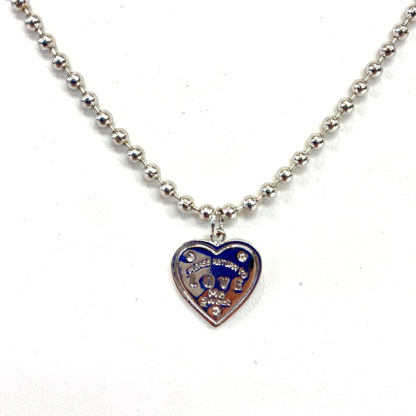 2 MM Beaded Heart Necklace