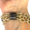 Gold And Hematite Oval Link Magnetic Bracelet