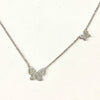 Sterling Silver CZ Mom & Baby Butterfly Necklace