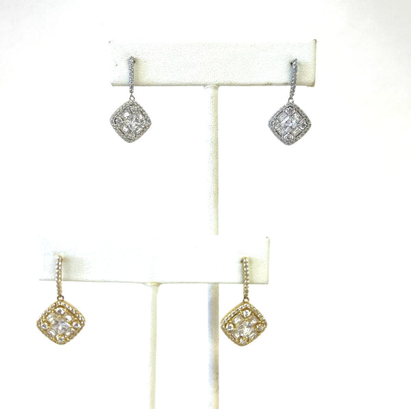 Rebecca Diamond Shape CZ Encrusted Earrings