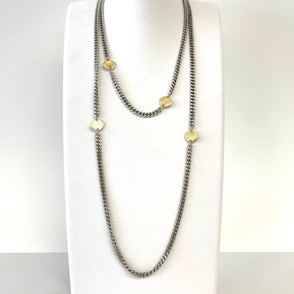 Curb Chain With Geometric Accents Necklace
