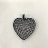 Large CZ Pave Heart Charm