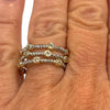 Set Of Three Rhodium Cable And CZ Stacking Rings