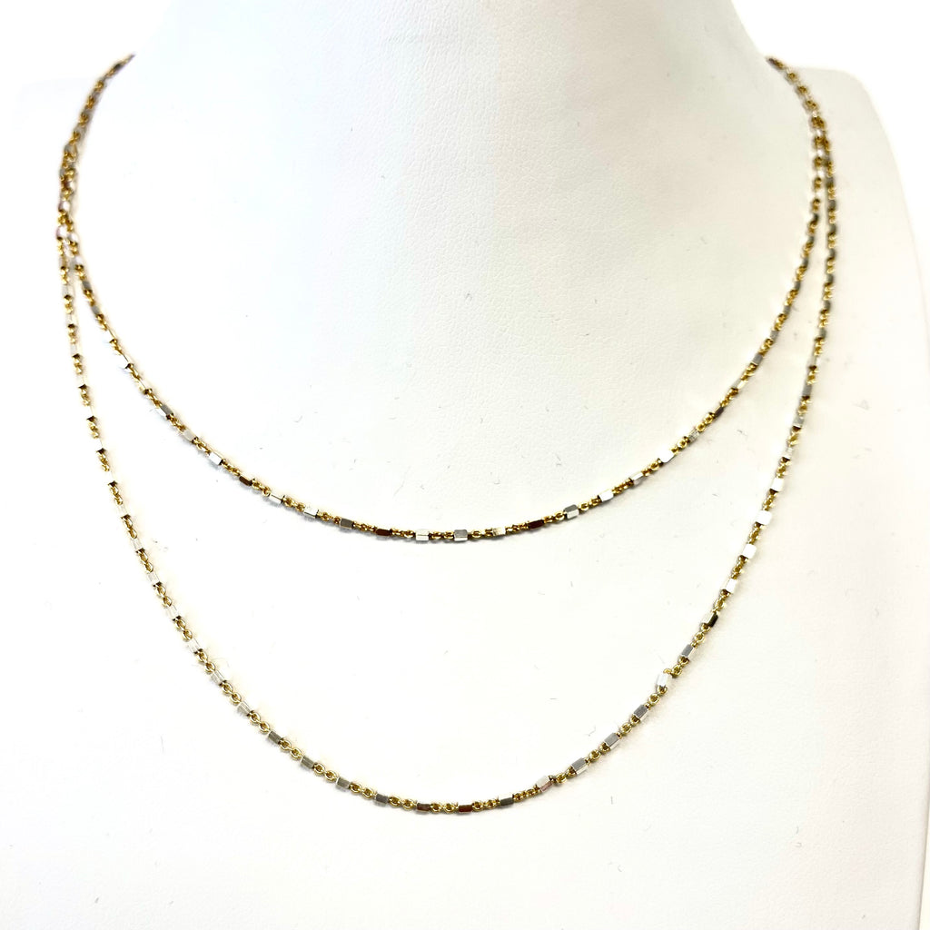 Gold & Silver Mixed Metal Necklace