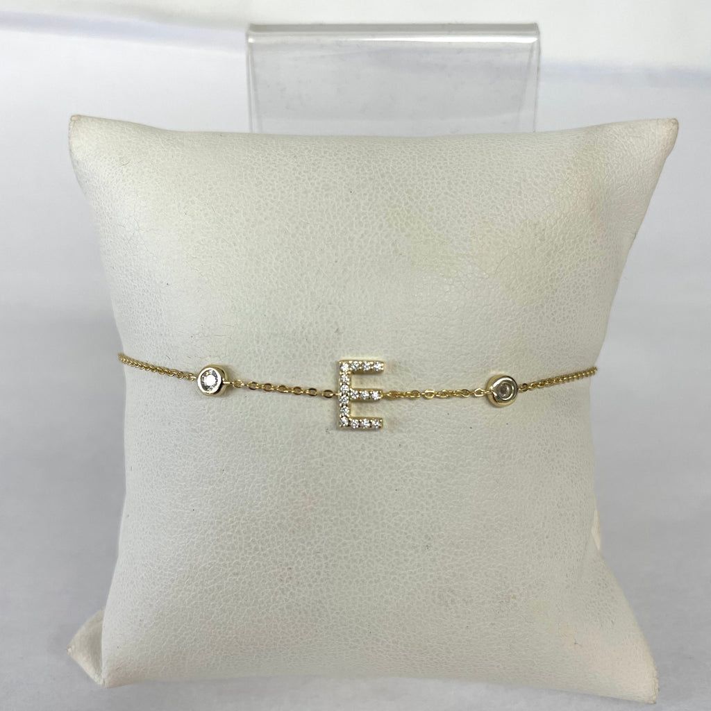 Delicate Initial Bezel Bracelet