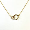 Gold CZ Intwined Circles Necklace