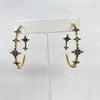 Gold and Hematite Inside Out Star Hoop