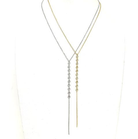 CZ Bezel Set "Y" Necklace