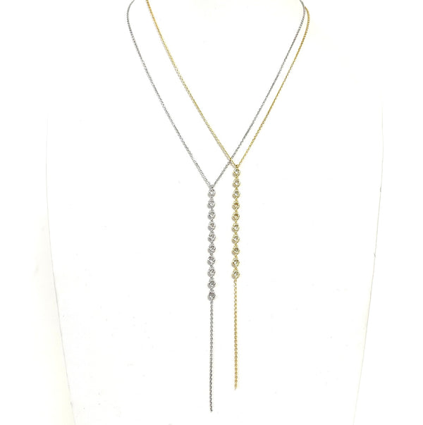 CZ Bezel Set "Y" Necklace