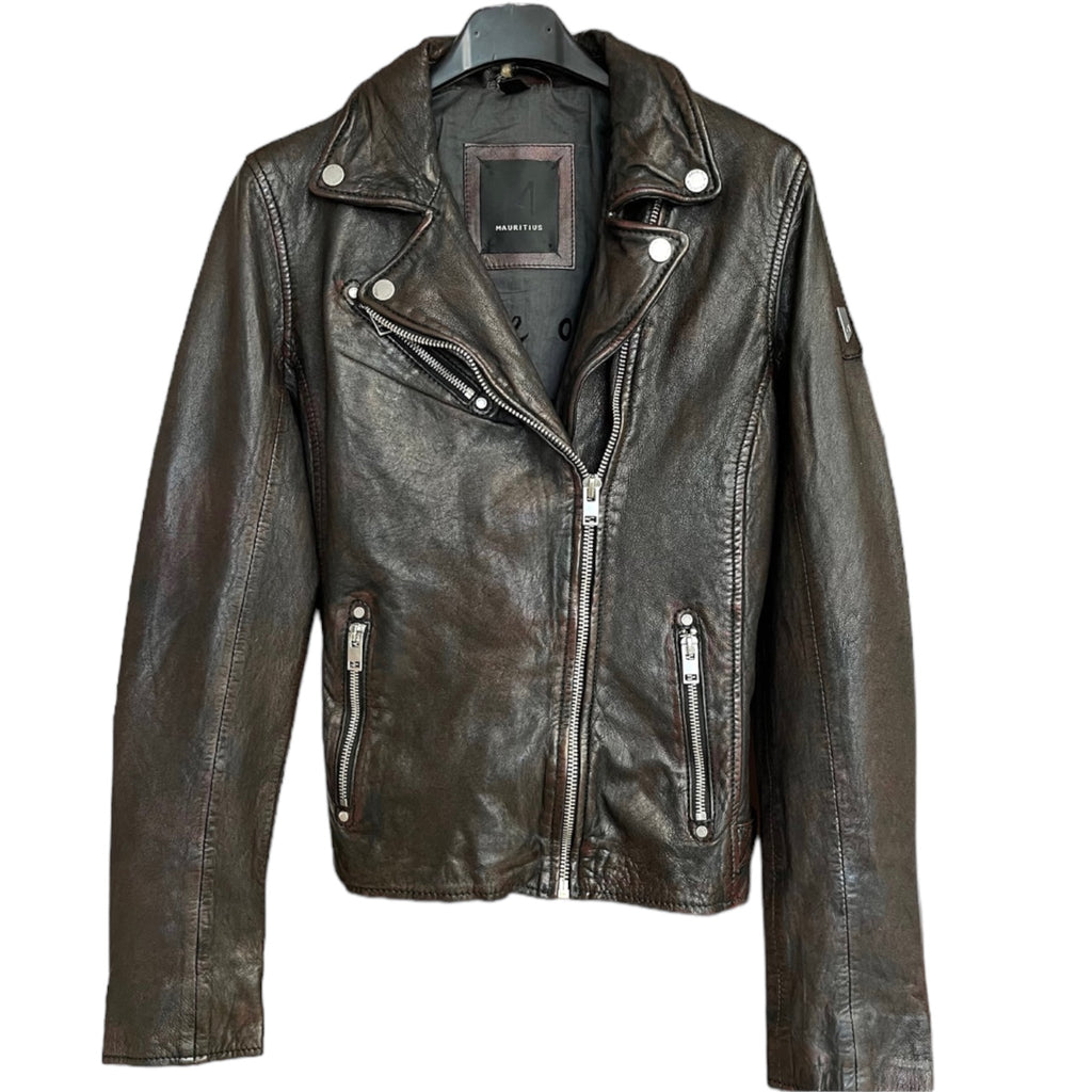 Sofia Black/Brown Leather Jacket