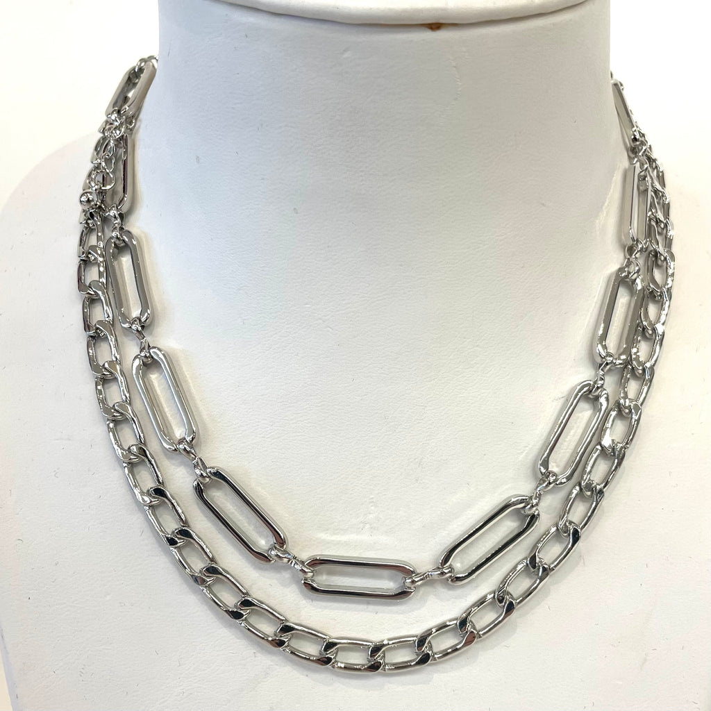 Double Row Link Chain Necklace