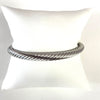 Thin Silver Cable With Gold Bangle