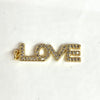 CZ Gold Verticle Love charm