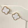 White Ceramic Clover Earrings