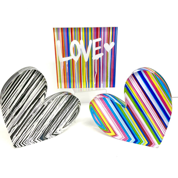 Dripping Love And Heart Acrylic Blocks
