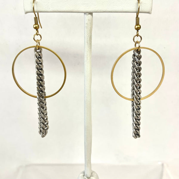 Circle Curb Chain Earrings